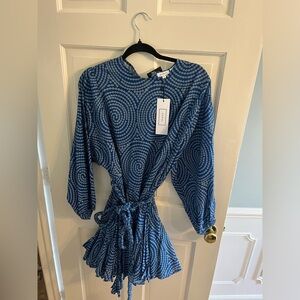 Rhode Ella Dress in Blue Trail